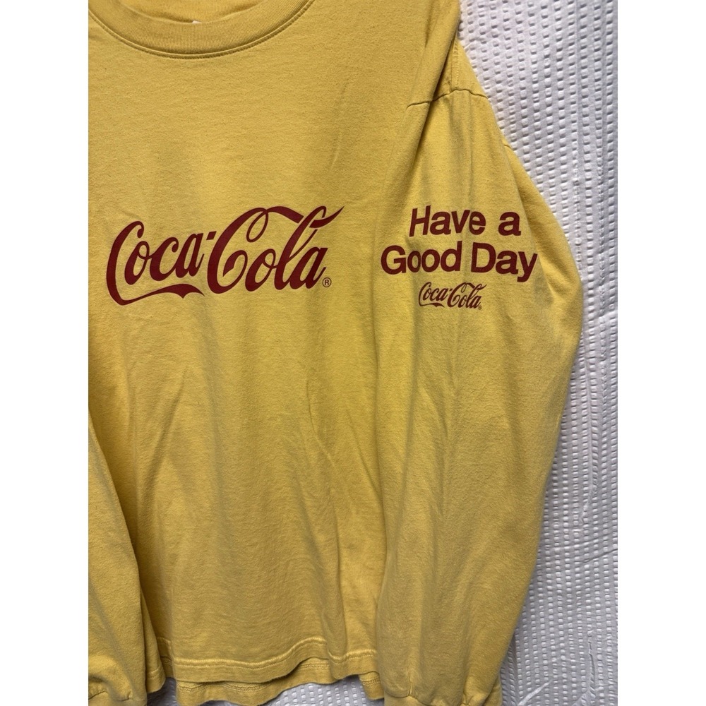 Coca-Cola X Pacsun T Shirt Men's Large Yellow Long Sleeve Casual Tee Outdoors - Picture 5 of 12